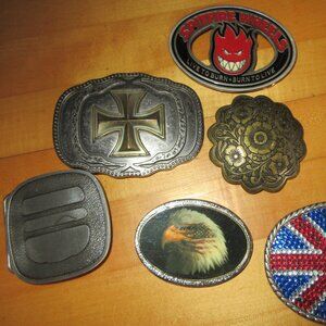 Vintage Lot of 6 Assorted Different Belt Buckles